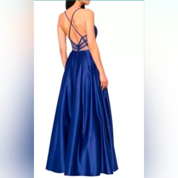 NWT BLONDIE NITES Elegant Blue Evening Gown - Juniors 3 - Picture 3 of 3
